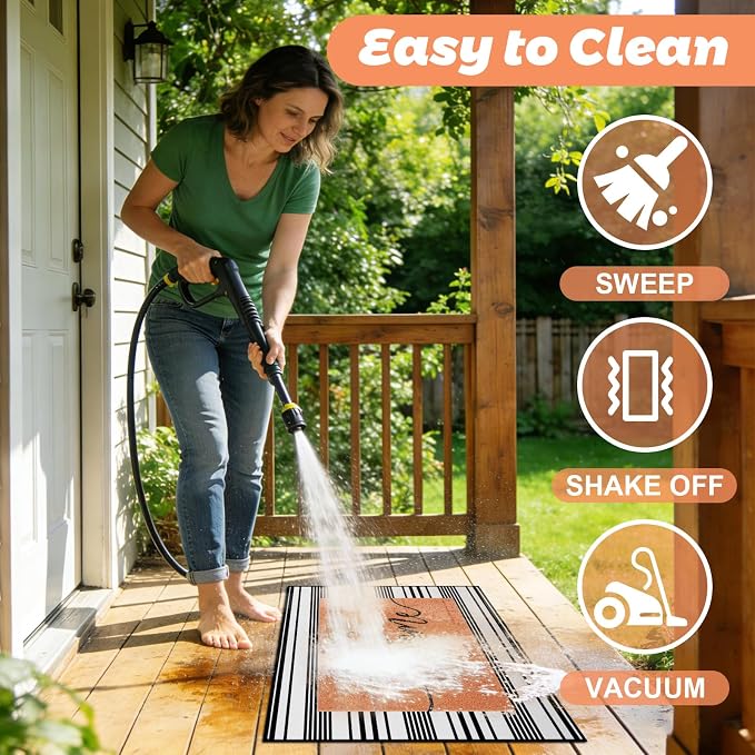 2pcs Layered Doormat Set, Welcome Door Mat for Outdoor Front Door, 16x24 PVC Coil & 24x32 Crystal Velvet Non-Slip Layering Entry Mats for Farmhouse Porch Decoration（Welcome, Buffalo Plaid