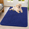 Smiry Dog Door Mat for Muddy Paws 40x32, Absorbent Dirt Trapper, Non-Slip Washable Chenille Entryway Rug for Inside Floor, Navy Blue, Classic Solid