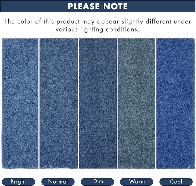 Madison Park Signature Marshmallow Bathroom Rug Non Slip, Luxrurious Plush Bath Mat, Absorbent, Quick Dry, Spa Design Bath Room Décor, 24x40, Navy | Non slip Backing, Spa Quality Luxurious Plush Bath Mat for Bathroom, Quick Dry, OEKO TEX