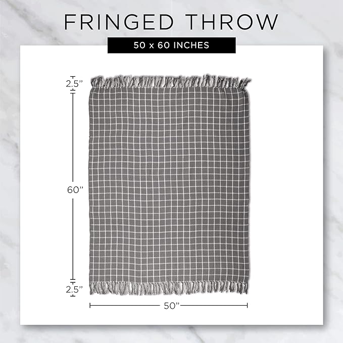 DII Woven Throw Collection 100% Cotton, Basketweave, 50x60, Aqua