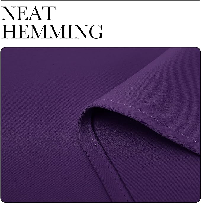 NICETOWN Bedroom Curtain Panels for Kids Room, Triple Weave Home Decoration Thermal Insulated Solid Blackout Curtains & Drapes for Nursery (Set of 2, 34-inch x 63-inch, Royal Purple)