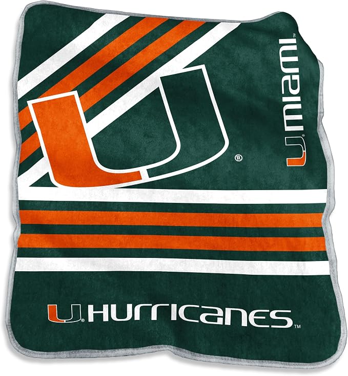Logo Brands NCAA Raschel Throw Blanket – 50 x 60 Soft Fleece Blanket, Officially Licensed Collegiate Design, Cozy Throw for Tailgating, Game Day, & Home Décor
