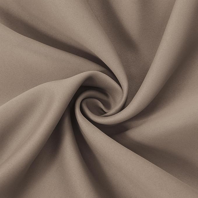 LEMOMO Cappuccino Blackout Curtains/52 x 45 Inch Length Set of 2 Panels Grommet Short Bedroom Curtains