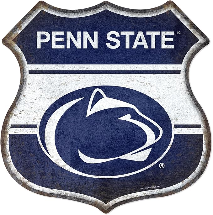 Rico Industries NCAA Rustic 11.5" Metal Route Sign Home Décor/Dorm Room