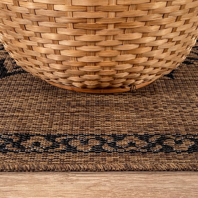 CAMILSON Outdoor Rug 8x10 Medallion Gold Modern Area Rugs for Indoor and Outdoor Patios Kitchen and Hallway Mats Washable Porch Deck Outside Carpet (Medallion Gold 8 x 10)