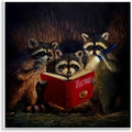 Fun Raccoon Trio Reading Book, 12 x 12 Inch Mounted Print on Wall Plaque | Stupell Industries · By Lucia Heffernan · Ready to hang · Whimsical gift for animal lovers · Made in USA