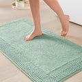 Madison Park Splendor Reversible 100% Cotton Bath Rug, 17 x 24, Green | Tufted Bathroom Mat, 3000 GSM, Hotel Quality, Luxurious Plush, Medium Pile, Absorbent, Quick Dry, OEKO-TEX, Shower Room Décor