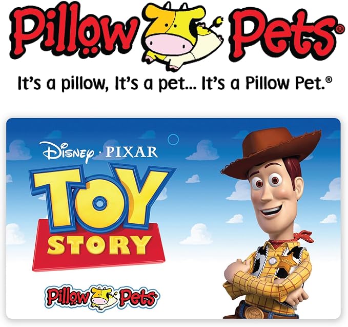 Pillow Pets Disney Pixar Woody, 16" Plush Toy | Soft Plush Pillow Companion, Unfastens into a Cozy Pillow at Night, Machine Washable, BPA and Phthalates Free