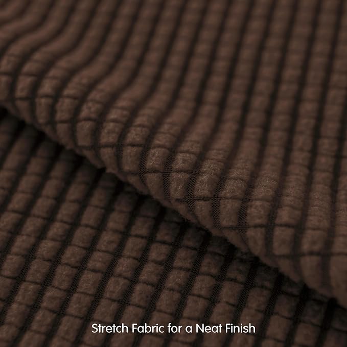 SUBRTEX 3 Pieces Stretch Sofa Slipcover Sets Couch Cover Sets Backrest Cushion Covers Furniture Protector Collection Set for Oversize Sofa Loveseat Chair Slip Covers(Small, Chocolate)