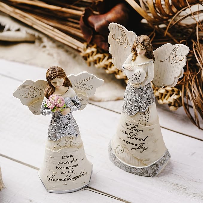 Pavilion Gift Company 82349 Granddaughter Angel Figurine, 5-1/2-Inch, Silver