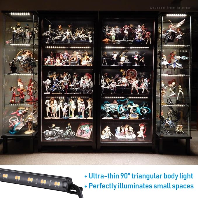 TORCHSTAR 6pcs 12 Inch LED Safe Lighting Kit, Rocker Switch, 5CCT | Dimmable, UL Power Adapter, Input 100-240V, Linkable Gun Safe Light Bars, 900LM, for Under Cabinet Locker Closet Showcase