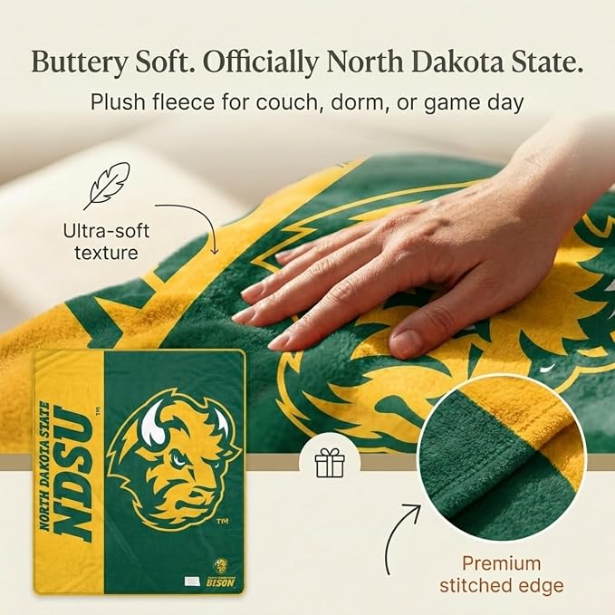 Proformance Home NCAA North Dakota State Bisons Endzone Ultra Soft Tailgate Throw