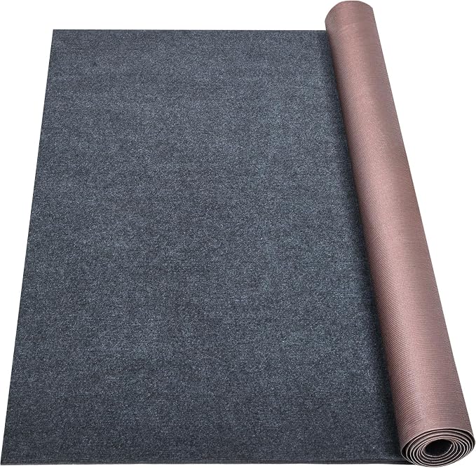 Grefinity Marine Carpet,6 FT x 10 FT Dark Gray Indoor Outdoor Carpet 0.2" Thick Boat Rug with Water-Proof TPE Backing for Home, Patio, Porch, Deck