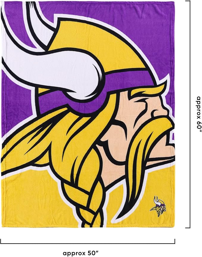 FOCO NFL Unisex-Adult NFL Team Logo 60" x 50" Supreme Slumber Plush Throw Blanket