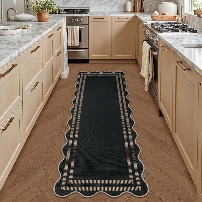 Modern Hallway Runner Rug, 2x6 Washable Easy Jute Rugs for Entryway Kitchen Farmhouse Indoor Outdoor Carpet, Non Slip Runner for Bedroom Porch Laundry