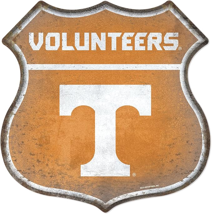 Rico Industries NCAA Rustic 11.5" Metal Route Sign Home Décor/Dorm Room