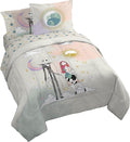 Disney Nightmare Before Christmas Queen Comforter Set 7 Piece, Multi | Jack Skellington Sally, Bed in a Bag, Comforter Sheets Shams Pillowcases, Soft Microfiber, Machine Washable, Girls Gift