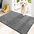 PURRUGS Dirt Trapping Door Mat 20" x 31.5", Non-Slip Machine Washable Entryway Rug, Dog Doormat, Indoor Front Door Mat, Super Absorbent Entry Rug for Muddy Shoes & Paws, Light Grey-Dark Grey