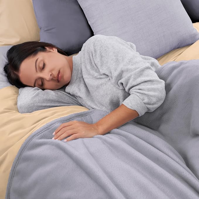 NORTHWEST Ashford Home Cozy Warmwell Blanket Lunar Rock Grey Twin Size 60 x 80 inches