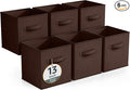 Sorbus Fabric Storage Cubes - 6 Foldable Storage Bins for Organizing Pantry, Cubbies, Toy Box - Clothes Storage & Closet Organizer - 13 Inch Collapsible Cube Baskets for Shelves with Handle