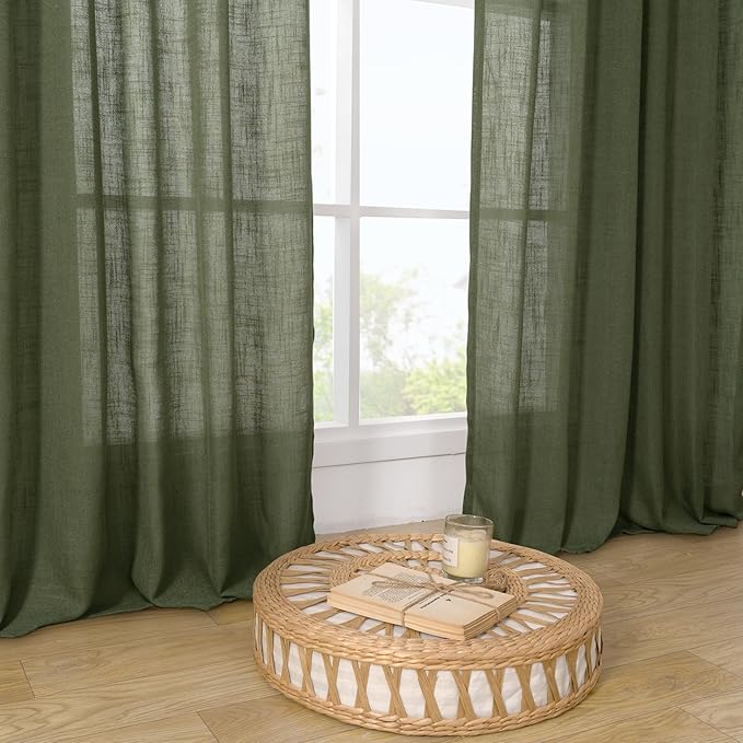 LAMIT Long Linen Curtains 2 Panels Set - Image 9
