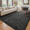 8x10 Ft Extra Large Shag Rugs for Living Room, Ultra Soft Fluffy Furry Area Rugs for Bedroom Indoor Floor, Aesthetic Carpet for Kids Home Decor (Dark Grey)