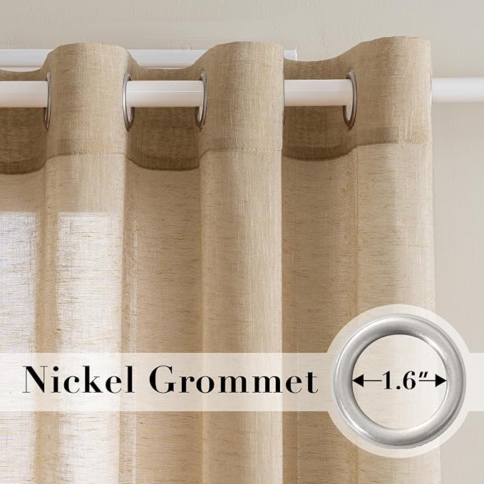 H.VERSAILTEX Natural Linen Rich Quality Curtain Semi-Sheer Privacy Protection - Image 2