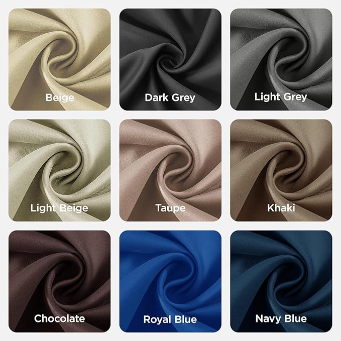 Joydeco Blackout Curtains 45 Inch Length 2 Panels Set, Thermal Insulated Long Curtains& Drapes 2 Burg, Room Darkening Grommet Drapes for Living Room Bedroom Window (W52 x L45 Inch, Chocolate)