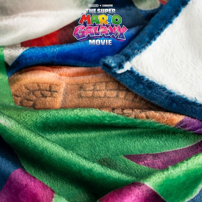 The Super Mario Galaxy Movie Throw Blanket, Yoshi, Soft Cozy Decorative Blanket for Couch, Bed, or Gaming Room (100% Officially Licensed Product) By Franco Collectibles