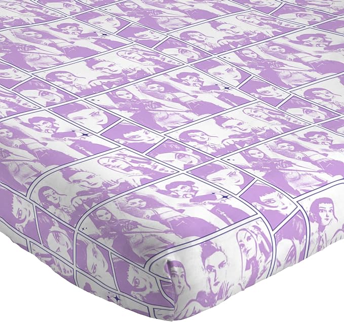 Jay Franco Kids Sheet Set with Fitted, Flat Sheets & Pillow Cover - Ultra-Soft Bedding with Pillowcase for Room Decor, White - Kpop Demon Hunters, 4 Piece Queen
