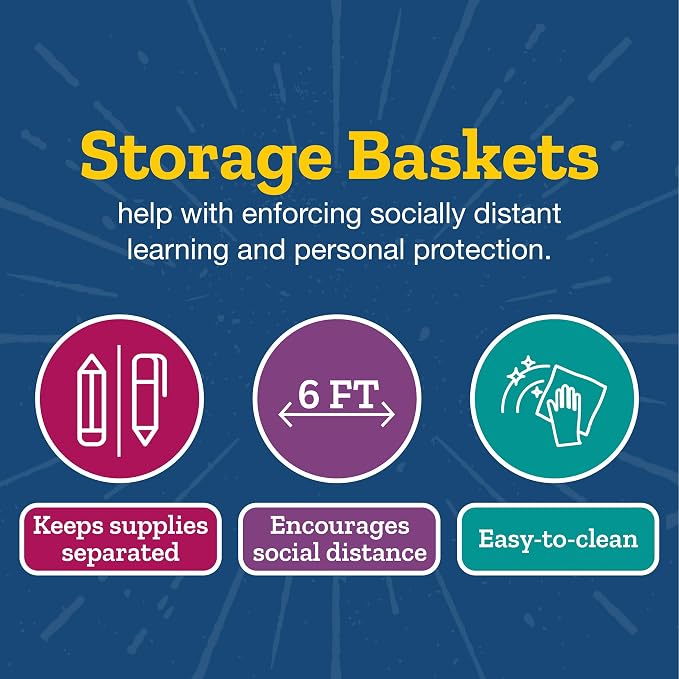 Really Good Stuff Large Black Book Baskets, 13.25" x 10" x 5.5", 4-Pack | Ages 4+, PreK+, Durable Plastic, Classroom Library Organizers, Storage, Multi-Purpose