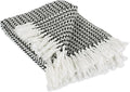 DII Arrowhead Woven Throw, 50x60 with 3" Fringe, Black, 1 Piece