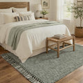 Collive 4' x 6' Sage Green Bedroom Area Rug, Modern Farmhouse Indoor Outdoor Rugs Boho Living Room Rug, Braided Comfy Bedside Mats Reversible Dining Room Carpet for Nursery Room Patio Decor