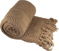 Home Soft Things Brown Throw Blanket Knitted Tweed Throw 60'' x 80'', Amphora, Super Soft Cozy Warm Comfortable Breathable Throw for Living Room Chair Couch Bed Sofa Bedroom Home Décor