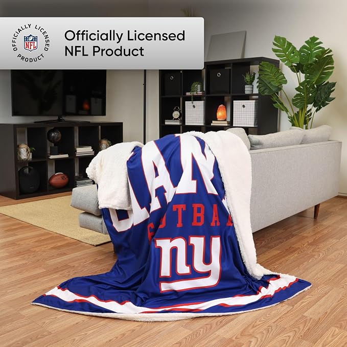 FOCO New York Giants NFL Team Property Of Sherpa Fleece Blanket