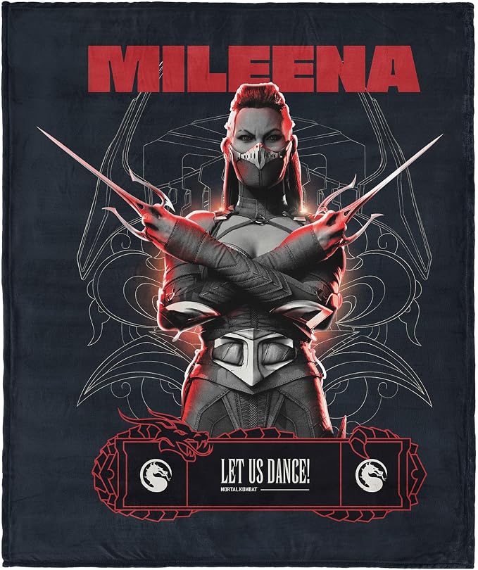 Mortal Kombat Silk Touch Throw Blanket – Mileena Let Us Dance, Ultra-Soft Fleece, Plush & Lightweight, 50 x 60