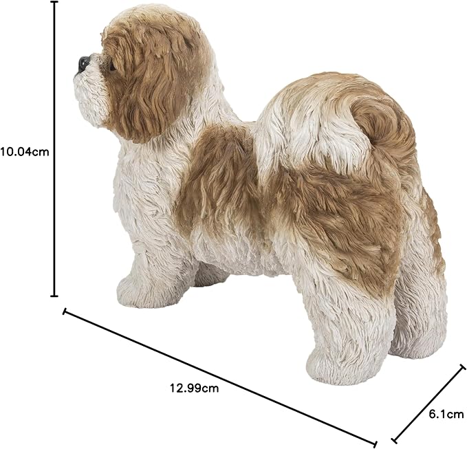 HI-LINE Gift Brown & White Standing Shih TZU