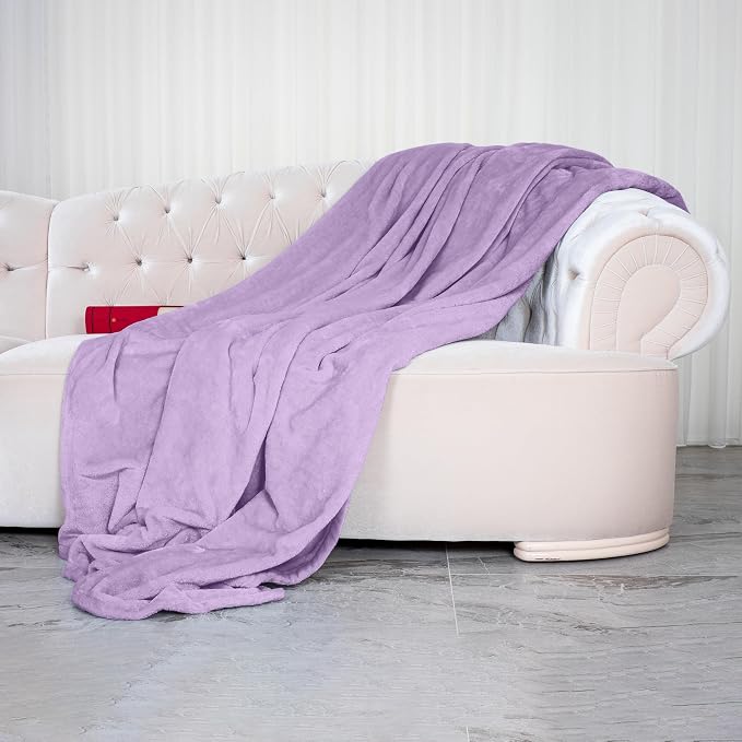 Elegant Comfort Luxury Velvety Softness Fuzzy Plush Micro-Velour Ultra-Soft Blanket , Twin/Twin XL, Lavender