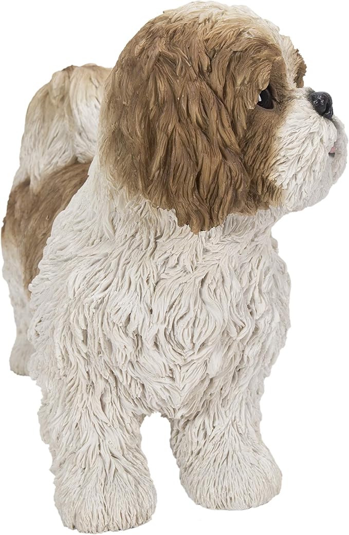 HI-LINE Gift Brown & White Standing Shih TZU