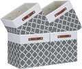 Temary Cube Storage Bins 13x13 - 4 Pack Cube Storage Bins for Shelf with Handles (Grey Lattice)
