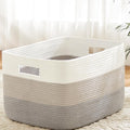 Artfeel Blanket Basket,Rectangle Woven Baskets for Storage,65L Laundry Basket for Decorative Nursery Blanket,Toys,Dirty Clothes and Magazine in Shelves,Baby Room,and Living Room