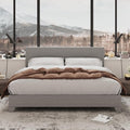 Allewie Full Size Upholstered Bed Frame Adjustable Headboard, Light Grey | Platform Bed with Heavy Duty Mattress Foundation, Noise-Free, Easy Assembly, Wood Slat Support, No Box Spring Needed