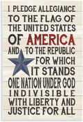 Pledge of Allegiance Patriotic, 13 x 19 Inch Mounted Print on Wall Plaque | Stupell Industries · By Jo Moulton · Ready to hang · Great for office or classroom · Made in USA