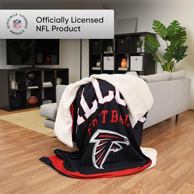 FOCO Atlanta Falcons NFL Team Property Of Sherpa Fleece Blanket