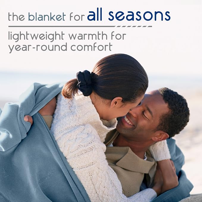 Vellux Original Blanket, King Size, 108x90, Blue | Soft Nylon Insulated, Lightweight, Machine Washable, All Season, Pet Friendly, Wont Pill or Lint