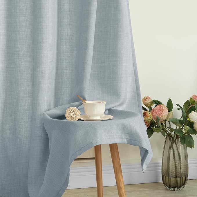 LAMIT 72 inch Linen Curtains for Living Room, Grommet Thick Linen Textured - Image 8