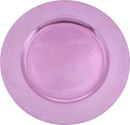 SARO LIFESTYLE Decorative Charger Plates, 13” Round Plastic Charger Plates, Set of 4 – Elegant Table Décor for Events, Weddings & Home Dining, Pink