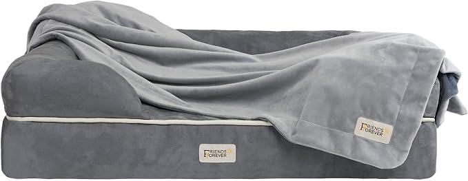 Friends Forever Dog Bed Blanket , Pets Blankets for Couch Sofa Protection | Durable Reversible Pet Hair Resistant Blanket for Dogs Cats Bed Kennel Crate Car Seat - Soft Velvet, Warm Fleece (M, 45x35)