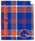 NCAA Boise State Broncos Playmaker Plaid Ultra Cozy Sherpa Throw