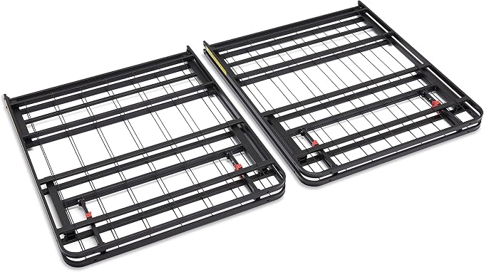 Amazon Basics Bed Frame with Ample Underbed Storage, Foldable Metal Platform, Sturdy Steel, No Box Spring Needed, 14 inches High, Noise-Free Support, Easy Assembly Tool-Free Setup, Full Size, Black